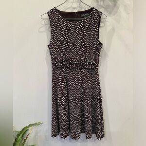 JESSICA HOWARD sleeveless polka dot brown dress/size 4P
